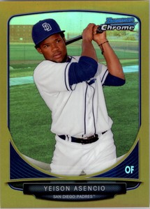 2013 Bowman Chrome Prospects Gold Refractors #BCP189 Yeison Asencio /50