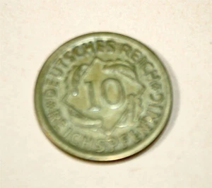 10 Reichspfennig 1924 "D" Deutsches Reich Weimarer Republik, Messing, Ø 18 mm - Bild 1 von 1