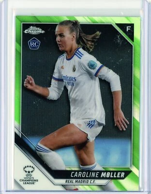 2021-22 Topps Chrome UEFA Women's CAROLINE MOLLER Neon Green Refractor RC 59/99 - Image 1 of 2