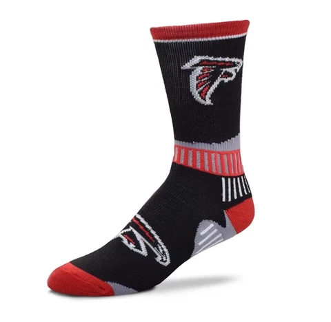 Atlanta Falcons Football Sport Big Black & Red Deuce Crew Socks Cover
