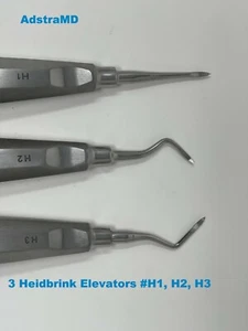 3 Pcs Dental Heidbrink Root Tip Pick Instruments Elevators Right Left Straight - Picture 1 of 4