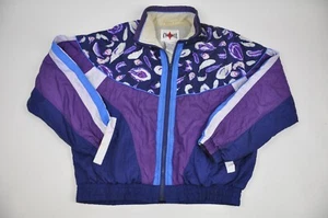 Cortavientos FRONTIER Track de Colección Años 90 Bloque de Color PLUMAS Cremallera Swishy Petite L - Imagen 1 de 9