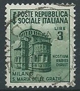 1944-45 RSI USATO MONUMENTI DISTRUTTI 3 LIRE - ED834-3 - Picture 1 of 1
