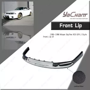 CARBON J*UN-Style Front Bumper Splitter Lip For 95-98 Nissan Skyline R33 GTR - Picture 1 of 24