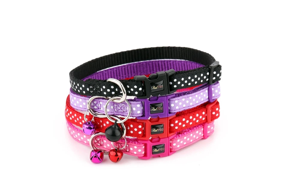 Polka Dot Cat Collar - Spotti by RichPaw - Safety Breakaway Buckle - 4 Colours - Image 1 of 4