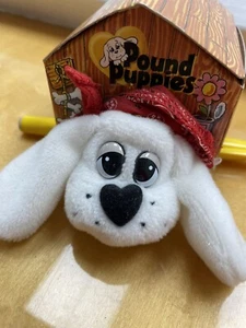 Vintage 1998 Mary Meyer 2.5” Mini White Pound Puppies Puppy Dog Plush NIB - Picture 1 of 7