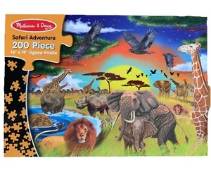 MELISSA & DOUG SAFARI ADVENTURE 200 PC PUZZLE AGE 8+ SIZE 14X19 EUC COMPLETE - Picture 1 of 4