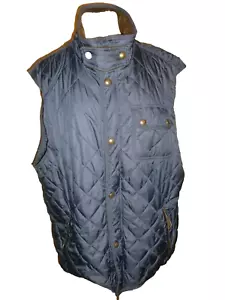 Polo Ralph Lauren Beaton Quilted Utility Vest XXL Blue Corduroy Trim Preppy Snap - Picture 1 of 9