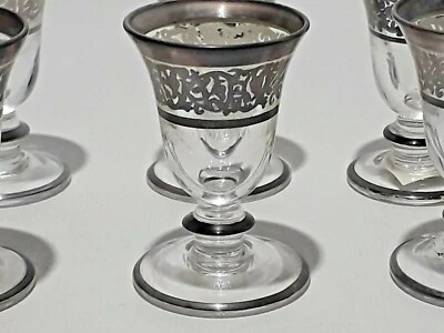 Bicchieri Liquore Set 6 Decorati argento  Incisi Collezione  Rigatti *82520 - Immagine 1 di 2