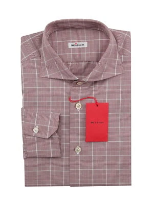 Camisa de algodón a cuadros Kiton rojo borgoña - delgada - (KT1224222) Foto 1 de 4