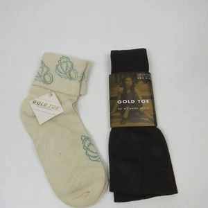 GOLD TOE Women's size 9 - 11 Crew Socks and1 Thigh high Tights 1 of each - Picture 1 of 5