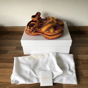 Authentic Chloe Chunky Braided Meril Sandals Heels EU 36 UK 3 NEW Boxed Chloé - Picture 1 of 24