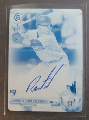 Raimel Tapia 2017 Bowman Cyan Printing Plate #1/1 RC Auto *SEE DESCRIPTION* Foto 1 de 4