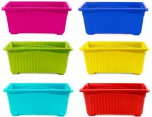 Multicolor Rectangular Plastic Pots for Plants, Jupiter Flower Pots for Home - Picture 1 of 6