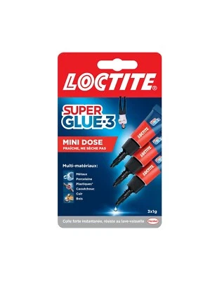 3 TUBES Super Glue-3 Loctite Colle Multi-Matériaux Extra-forte Universelle