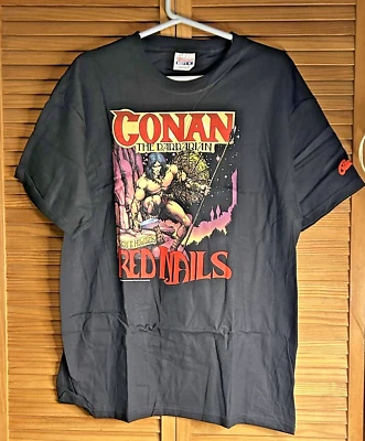 2004 Graphitti Conan The Barbarian Red Nails T Shirt Adult Size L Black Tee NOS - Image 1 of 4
