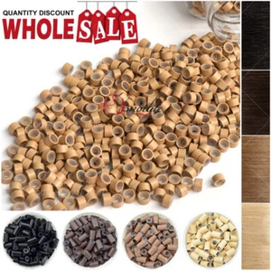 1500Pcs 5mm Silicone Micro Ring Lined Links Beads I-Tip Human Hair Extensions RW - Picture 1 of 15
