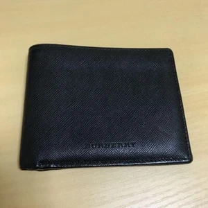 Burberry Wallet Bifold Black Leather Unisex - Picture 1 of 10