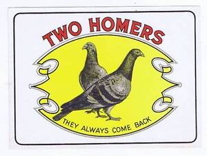 Two Homers, original outer cigar box label, birds