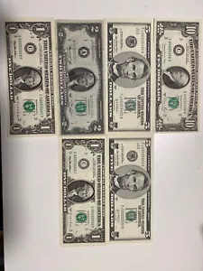 1976 $2 STAR Note,1981A $10,1995 $1 ,2003A $5《 MATCH & RADAR 00055000& 00555500》 - Picture 1 of 2