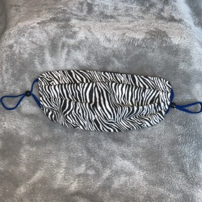 One Size Fabric Washable Reversible Face Mask Black White Zebra Animal Print - Image 1 of 4