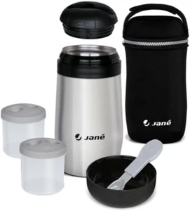 Jané Thermos per Solidi 1 Litro, 2 Scomparti Interni Individuali, Con Cucchiaio, - Foto 1 di 12