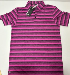 Polo Adidas da uomo bicolore golf SS fucsia sportiva/nera taglia small HR8011 - Foto 1 di 9
