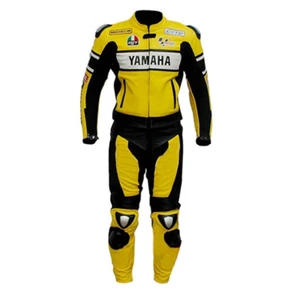 YAMAHA Motorbike Cowhide Leather Suit Motorcycle Racing Leather Jacket Trouser - Picture 1 of 4