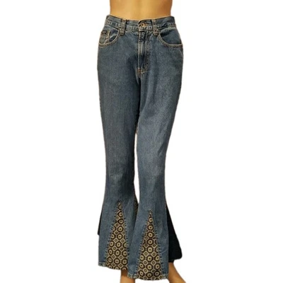 Vintage Z. Cavaricci Jeans Flare Leg Fabric Insert Bell Bottoms Tag Size 28 - Image 1 of 4