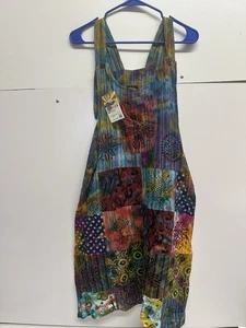 Tie Dyed Patchwork Overall. Super bunt und lebendig. Höhenverstellbar Cool! - Bild 1 von 2