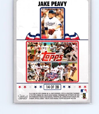 Rompecabezas Topps Opening Day 2008 Jake Peavy #14 Foto 1 de 3