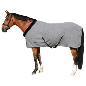 Abschwitzdecke Pferdedecke Kragen Teddyfell grey melange Euroriding  - Bild 1 von 2