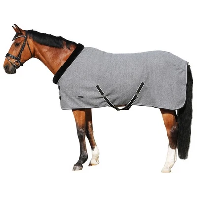 Abschwitzdecke Pferdedecke Kragen Teddyfell grey melange Euroriding  - Bild 1 von 2