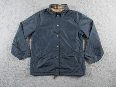 LL Bean Jacket Womens Medium Blue Coaches Windbreaker Vintage Chamois Lined - Image 1 of 4