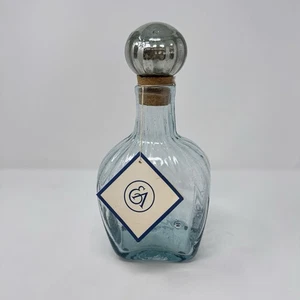 Ethan Allen Blue Glass Cork Handblown Decanter with Tags 11” - Picture 1 of 12