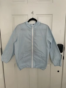 Kids Christian Dior Zip Up Jacket Size 12A Light Blue Vent Coupe Water Repellent - Picture 1 of 8