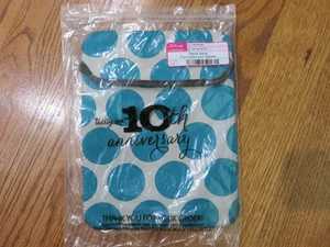 NEW Thirty One Tote A Tablet Teal Mod Dot Office Tablet Case Cover Pouch 8"x10" - Picture 1 of 7