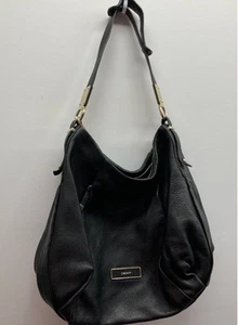 DKNY Black Genuine Leather Shoulder Bag - Picture 1 of 5