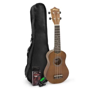 Tiger UKE12 Natural Beginner Soprano Ukulele with Bag and T-47 Chromatic Tuner - Picture 1 of 10