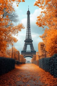 Eiffel Tower Paris Autumn Wall Art Framed Canvas Picture 20x30" - Picture 1 of 1