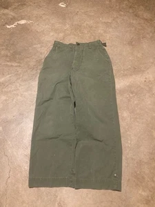 Vintage WW2 US Army M43 OD Cotton Field Trousers 30 X 28 1940s 50s Korean War - Picture 1 of 10