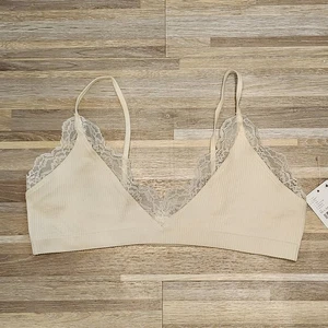 New Free People Intimately Seamless Bralette Lace Trim M/L - Picture 1 of 2