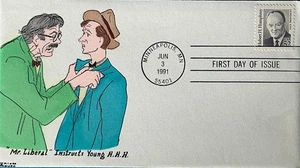 Kribbs Kover Brunswick Georgia 2189 Vice Hubert H. Humphrey Liberal Handpainted - Picture 1 of 1