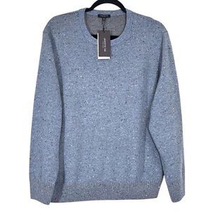 Lafayette 148 Wool Cashmere Sweater Womens 2X Blue Donegal Coastal Grandma NWT - Picture 1 of 11
