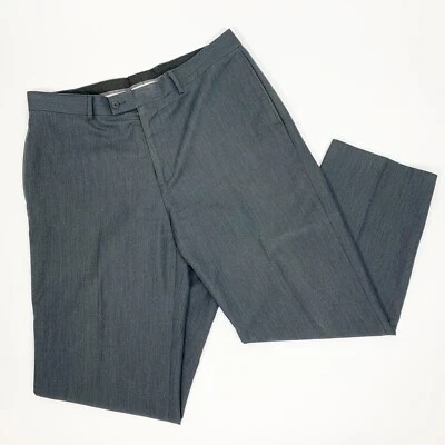 Pantalones de vestir con pantalones grises delanteros planos talla 36/29 Colors by Alexander Julian para hombre Foto 1 de 4
