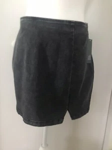 Wild Fable Black Denim Skirt distressed Size 6 NWT Back zip Front side slit - Picture 1 of 5