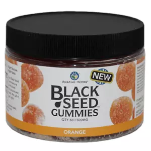 Amazing Herbs Aceite de semilla negra gomitas 500mg 60 gomitas por botella - Imagen 1 de 3