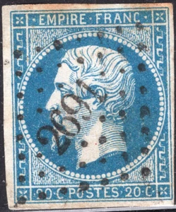 1853-60 2 Empire Y#14a MI# 15 a USED VF #2696 - Picture 1 of 2