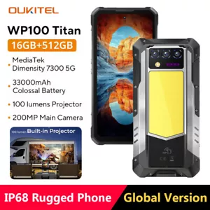 Oukitel WP100 TITAN 5G Projector Phone IP68 Waterproof 200MP 33000mAh 48GB+512GB - Picture 1 of 17