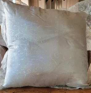 decorative pillow by Ashley McBride 22" Silver Sheer Poly Fill NWT - Picture 1 of 9